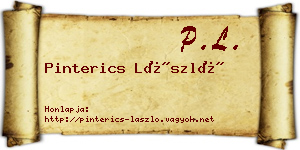 Pinterics László névjegykártya