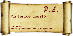 Pinterics László névjegykártya