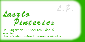 laszlo pinterics business card