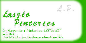 laszlo pinterics business card